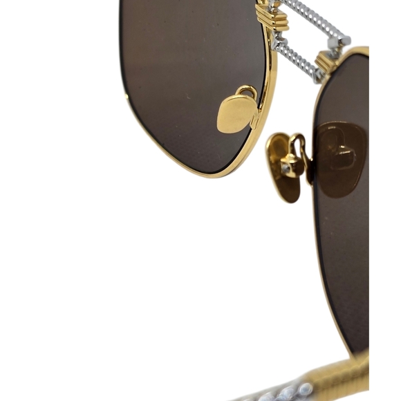 Porta Romana Brown Sunglasses GOLD PLATED - Picture 6 of 6